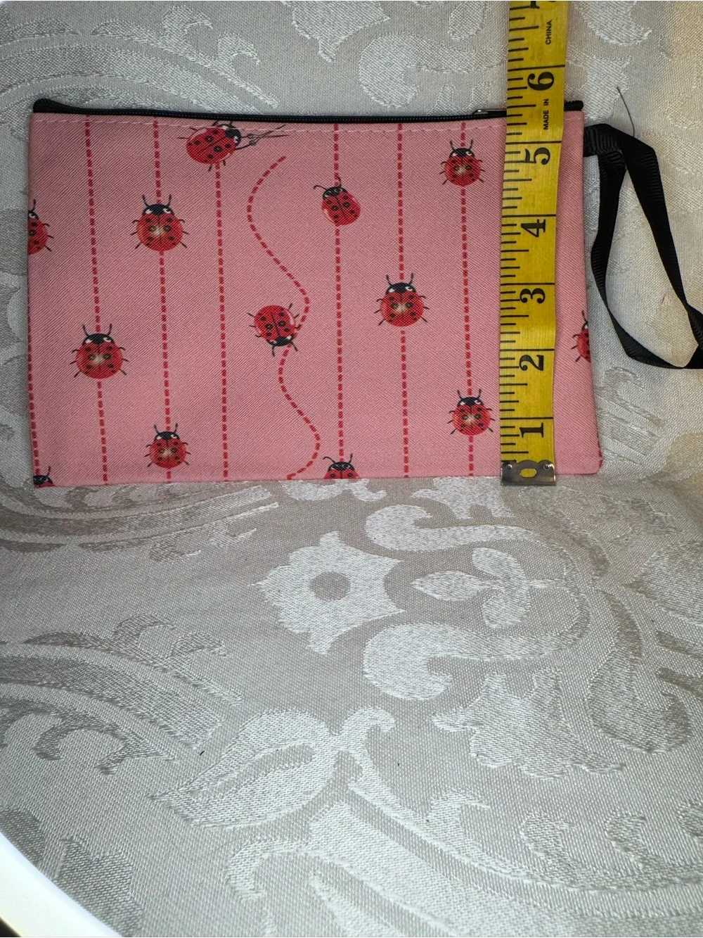 NWOT Pink Ladybug Print Wristlet Clutch
